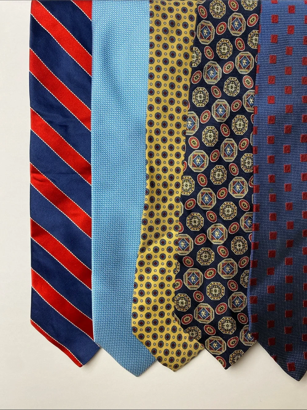 Vintage Tommy Hilfiger Men's Tie Bundle (7) - Blue, Red, Yellow, Maroon
